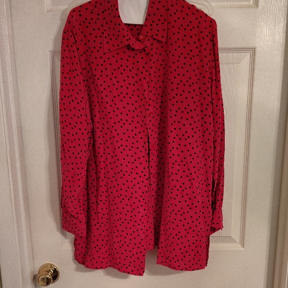 Red Polka Dot Blouse
